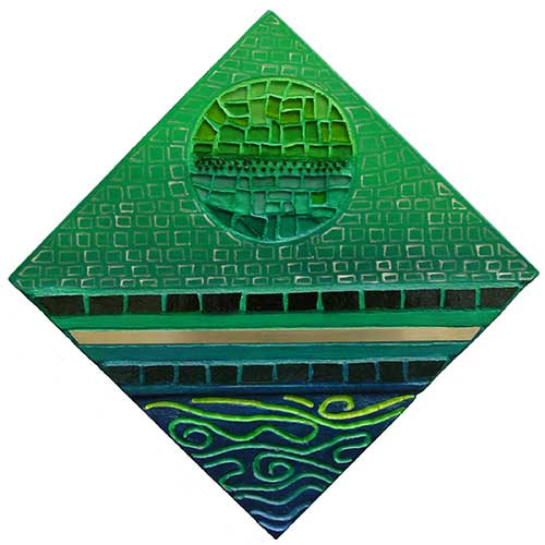 mixed media, 10" x 10" x .75", 2004